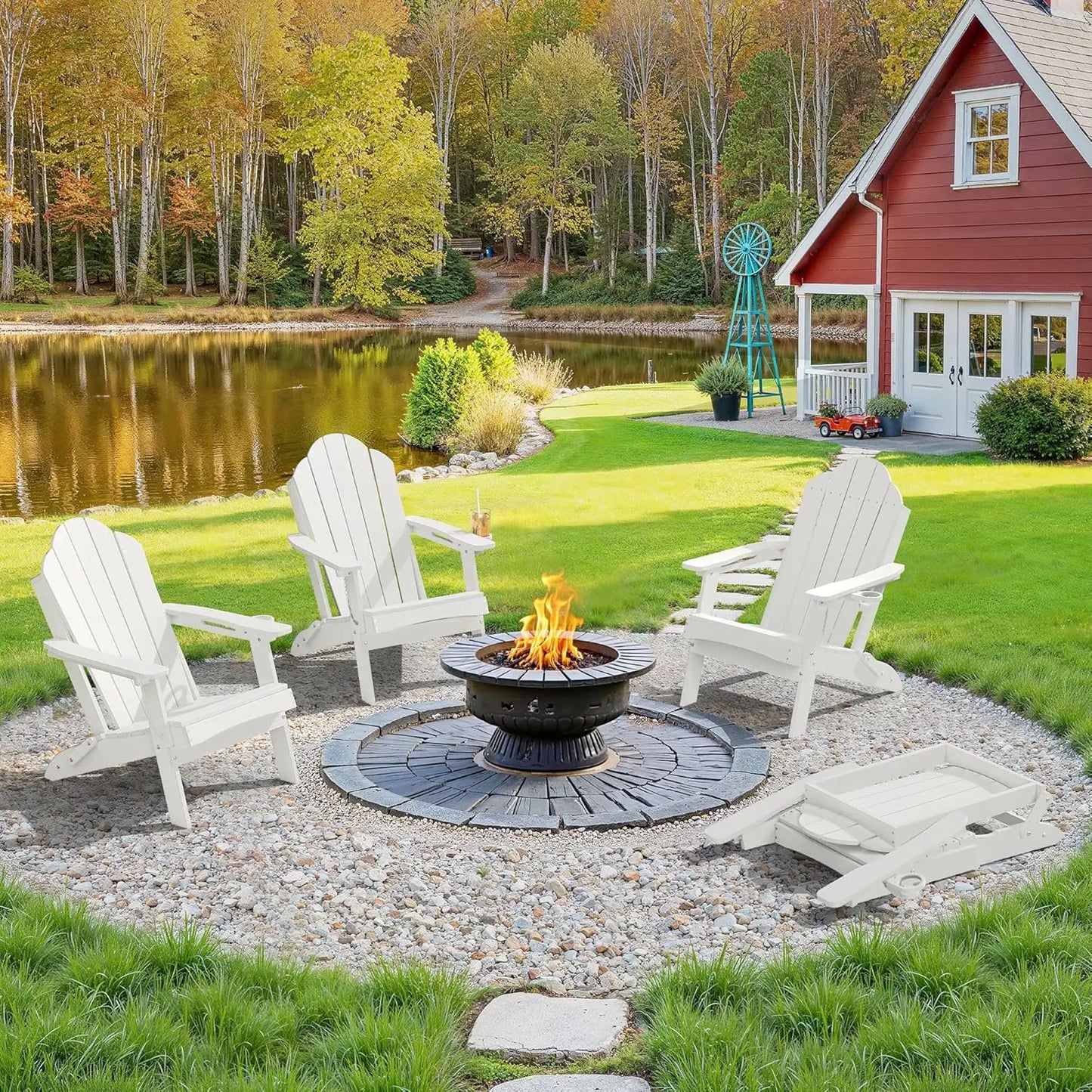 Folding Adirondack Chair Set 4