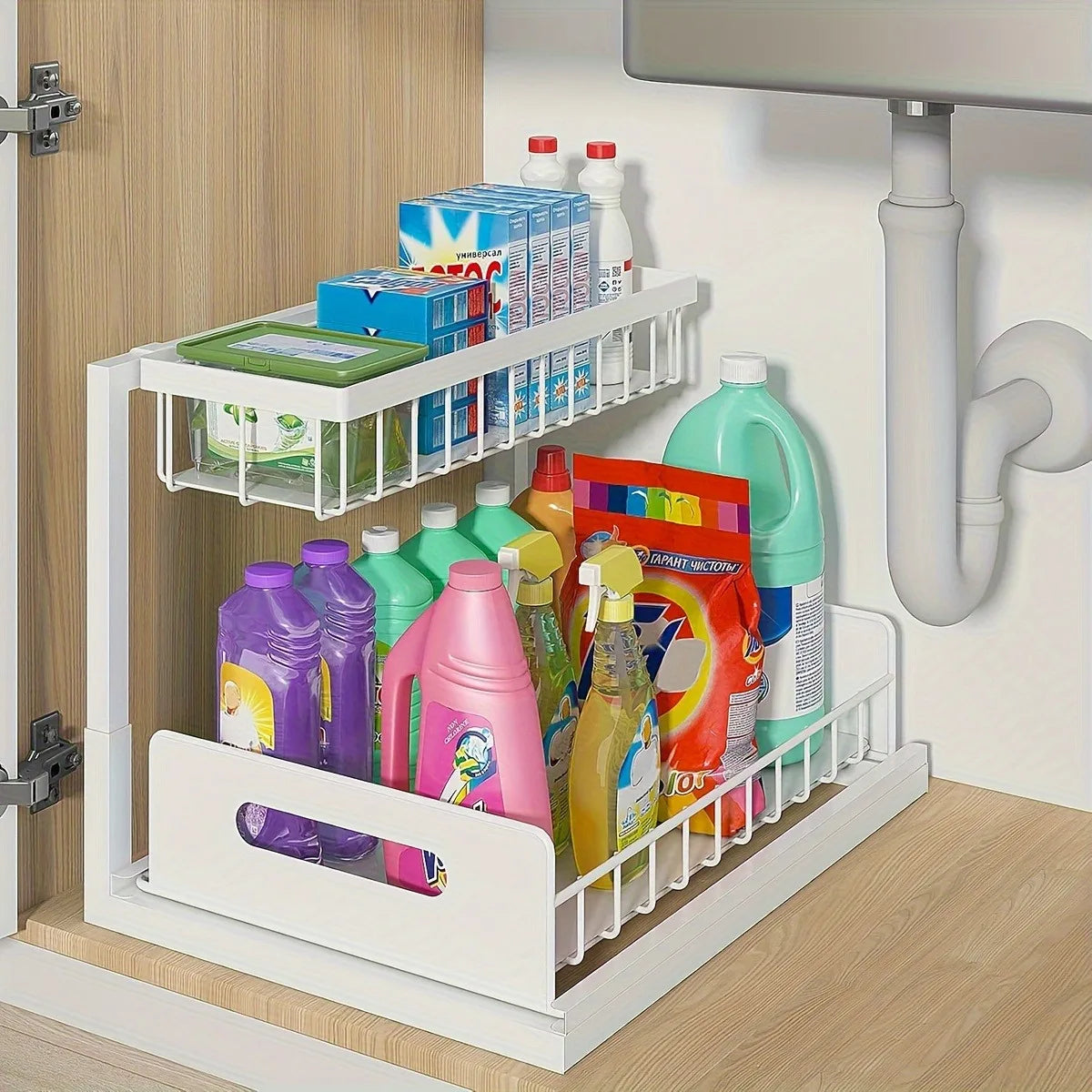 [Sliding Pull-out Cabinet Rack] 1/2pcs