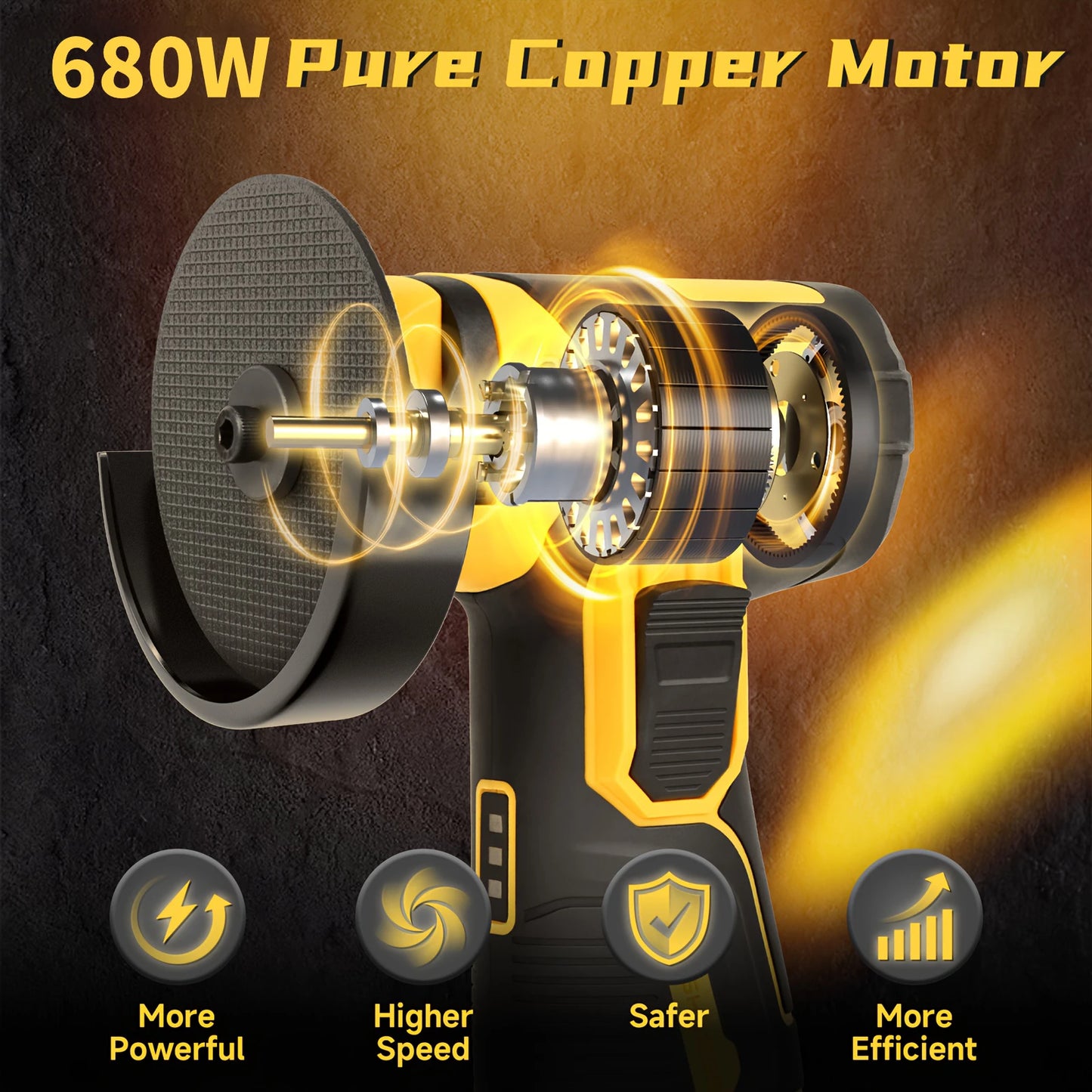 19800 RPM Mini Wireless Angle Grinder