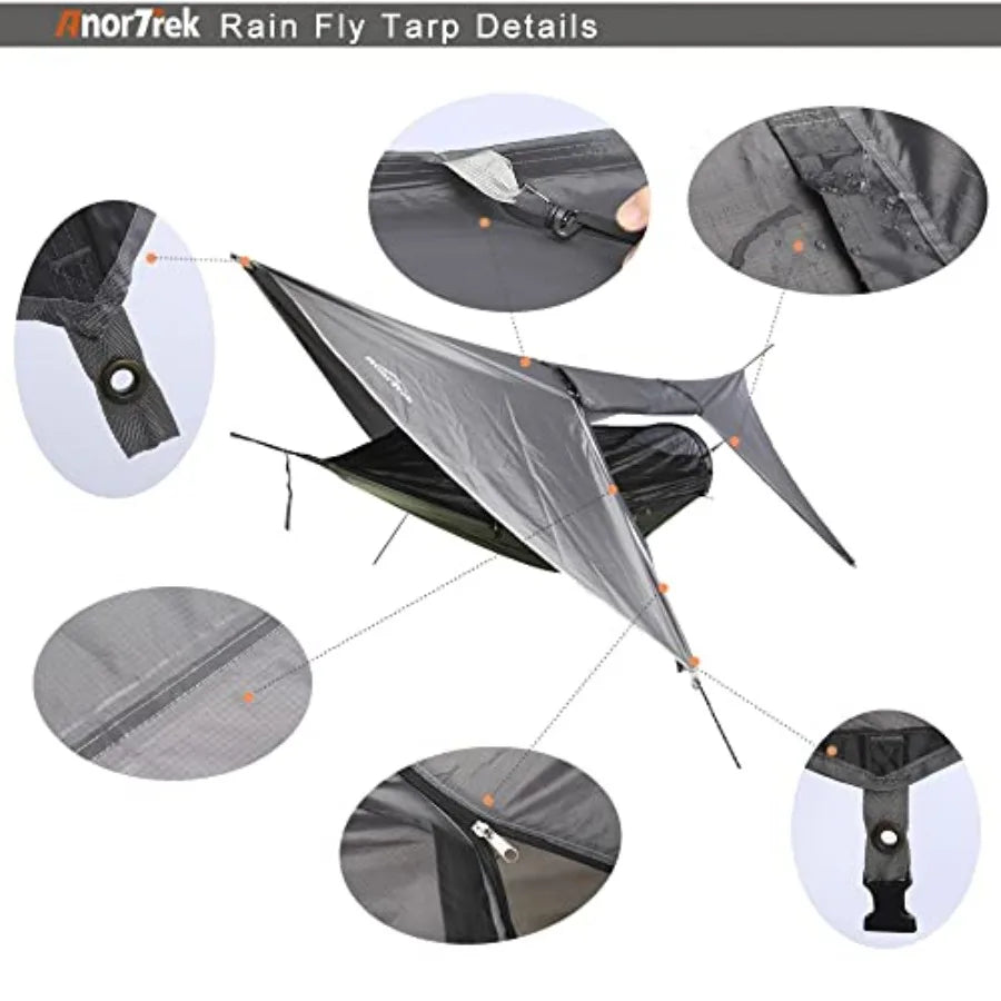 Camping Hammock with Mosquito Net and Rain Fly Tarp