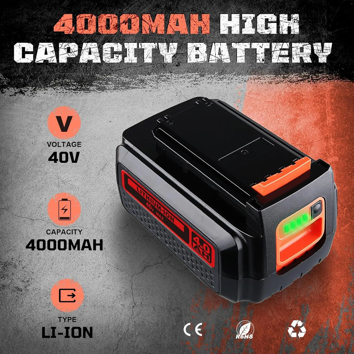 Lithium Battery Replace for Black and Decker LBX204 LCS1240
