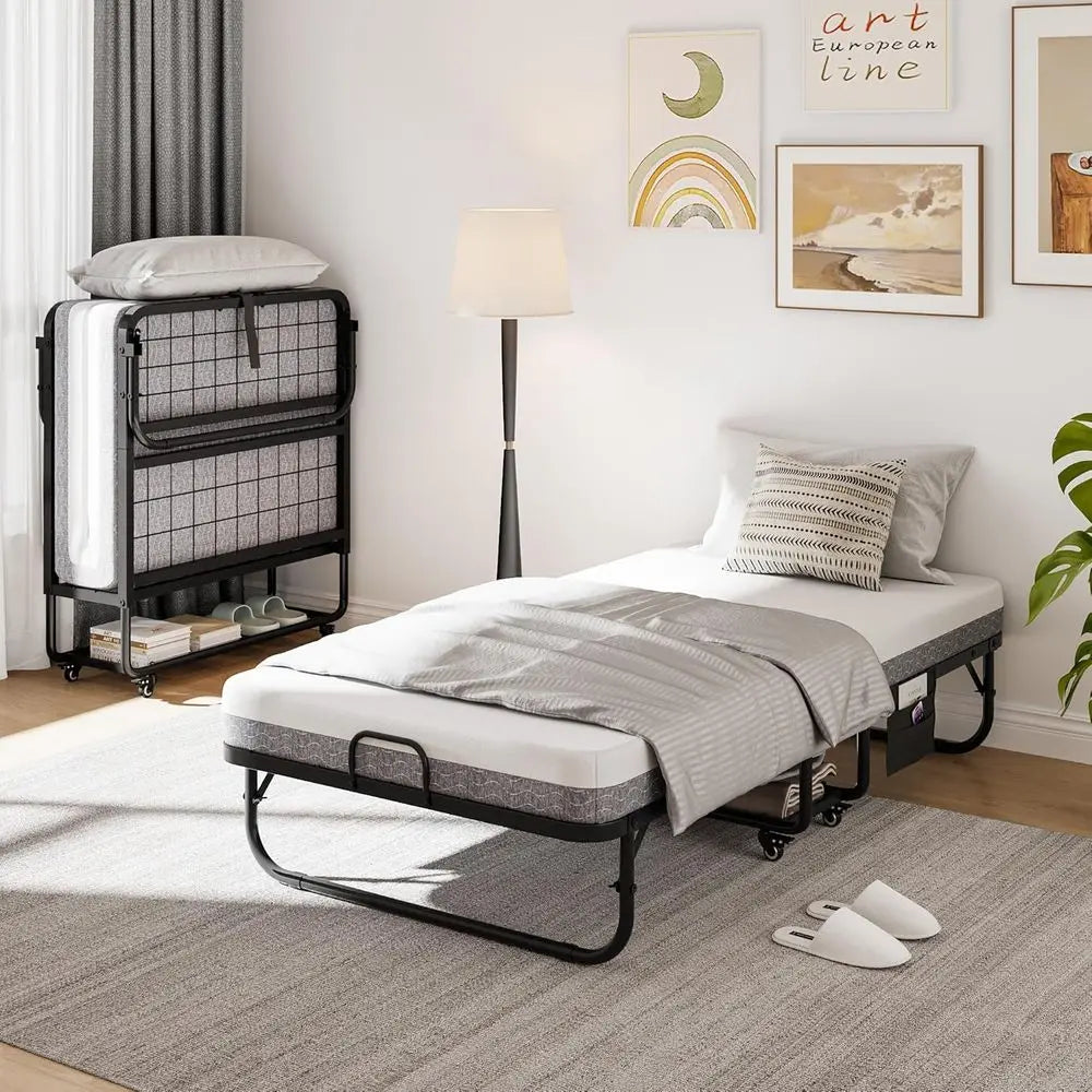 Twin Size Folding Bed with Mattress