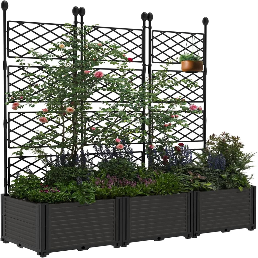 Plant Box with Metal Trellis