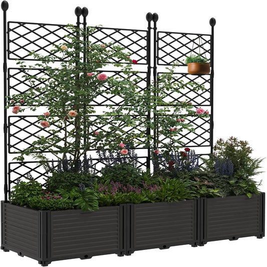 Plant Box with Metal Trellis