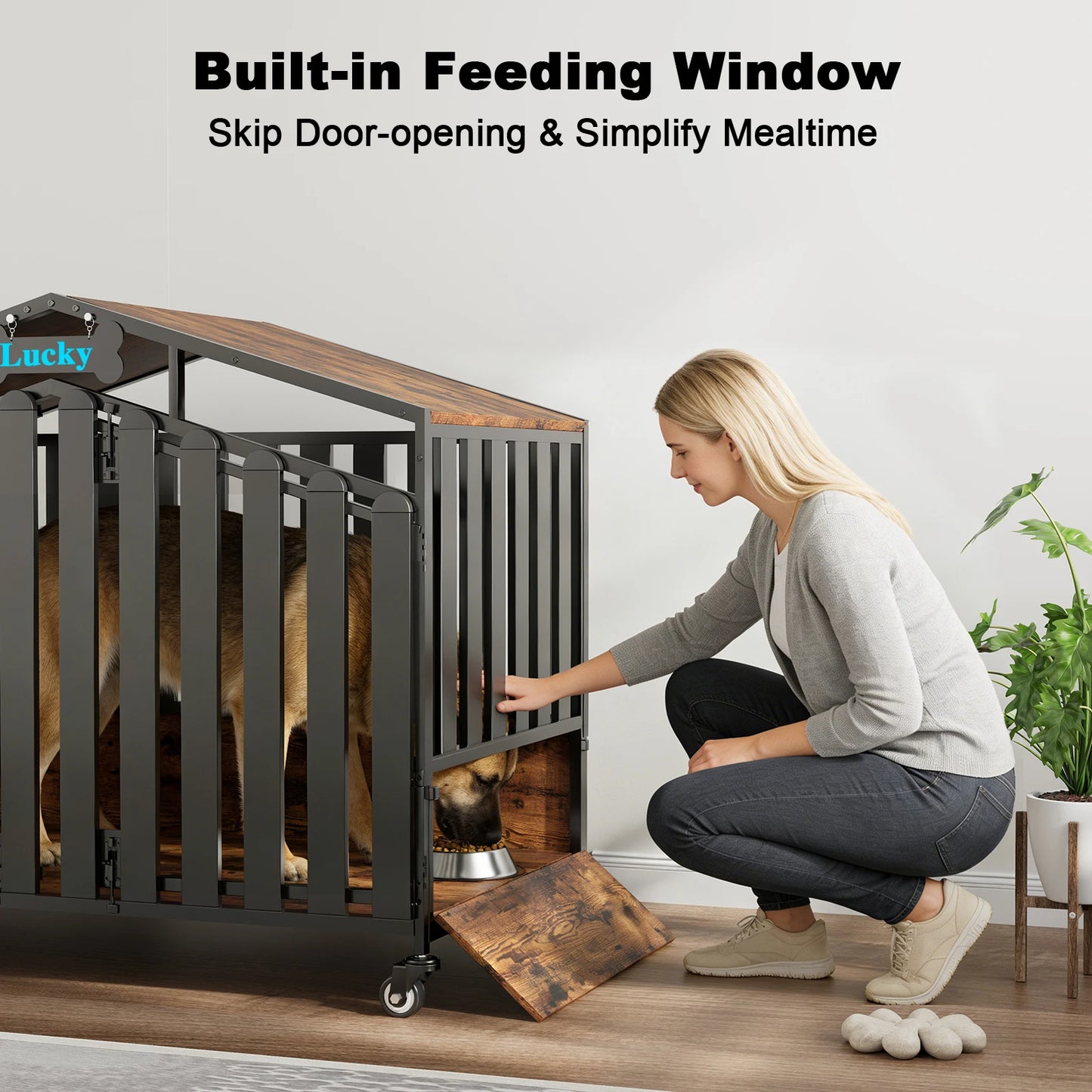 Dog Crate with Wheels