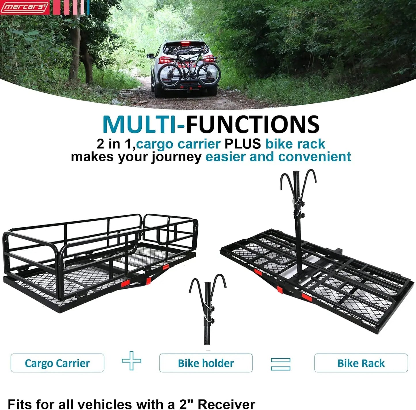 Bike Rack Fits 2 Fat-Tire Electric Bicycle