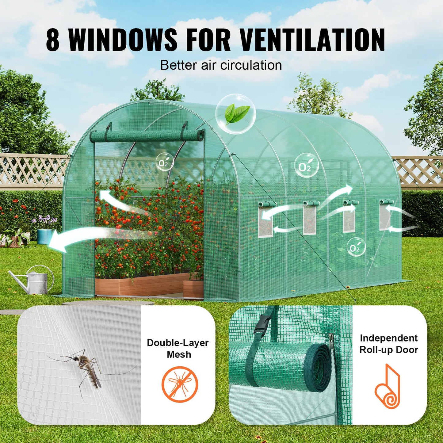 Walk-in Tunnel Greenhouse 14.6x6.36x6.3ft