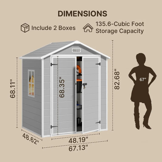 6x4.4 FT Resin Storage Shed