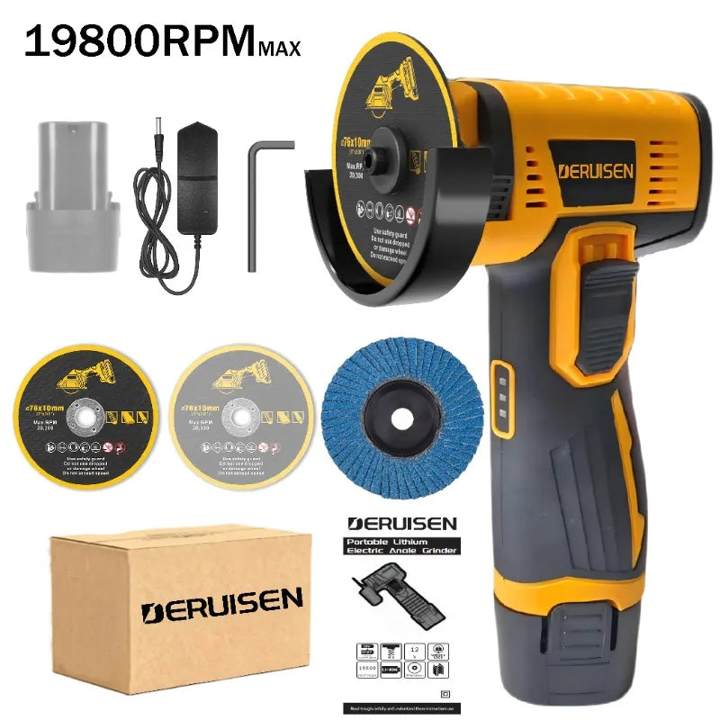19800 RPM Mini Wireless Angle Grinder