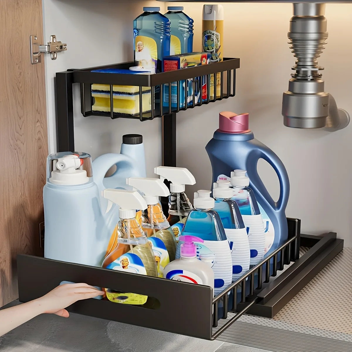 [Sliding Pull-out Cabinet Rack] 1/2pcs