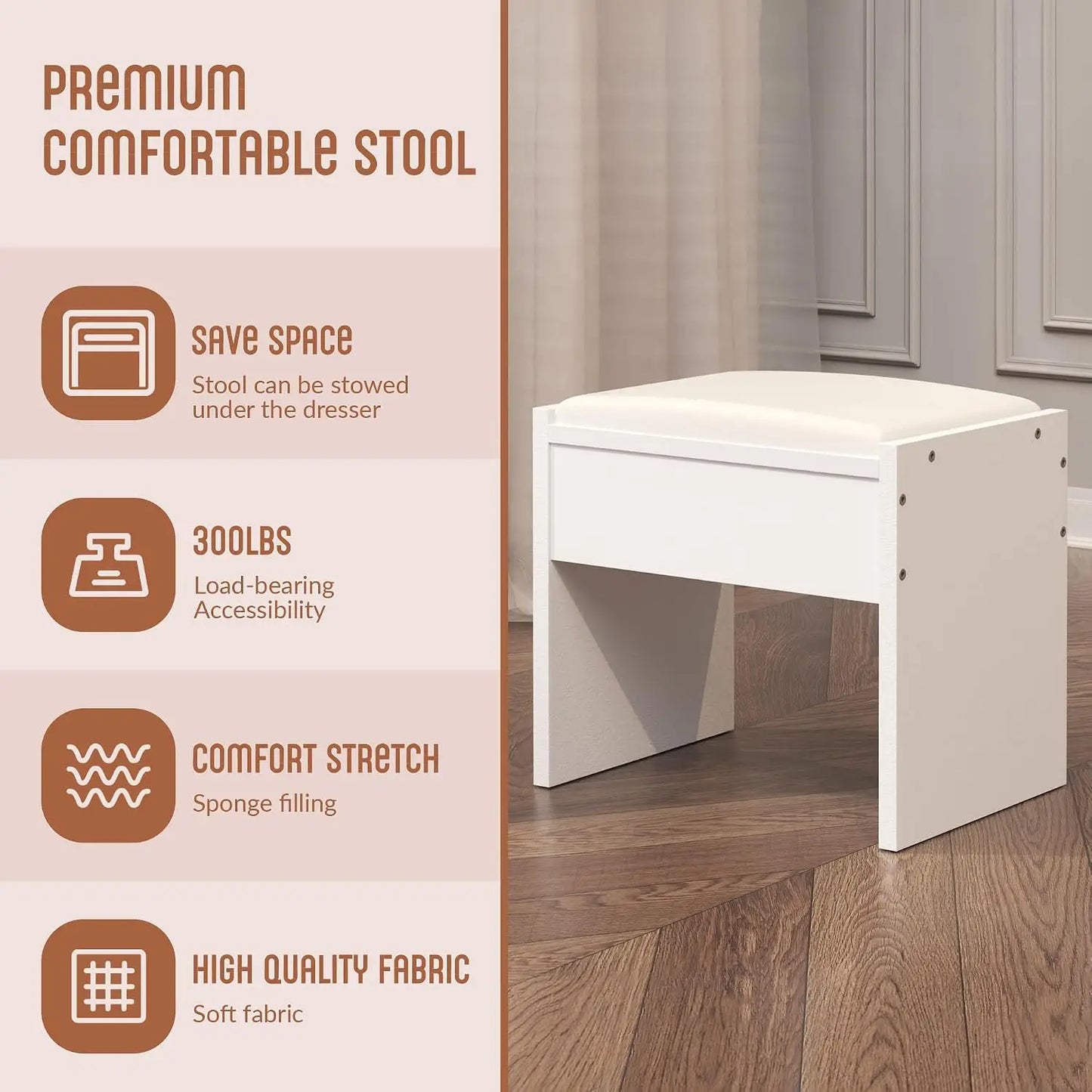 Vanity Desk with Lighted Mirror