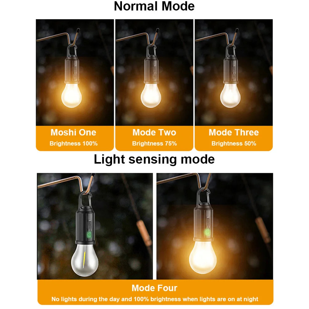 Solar Powered LED Camping Lamp with Hook