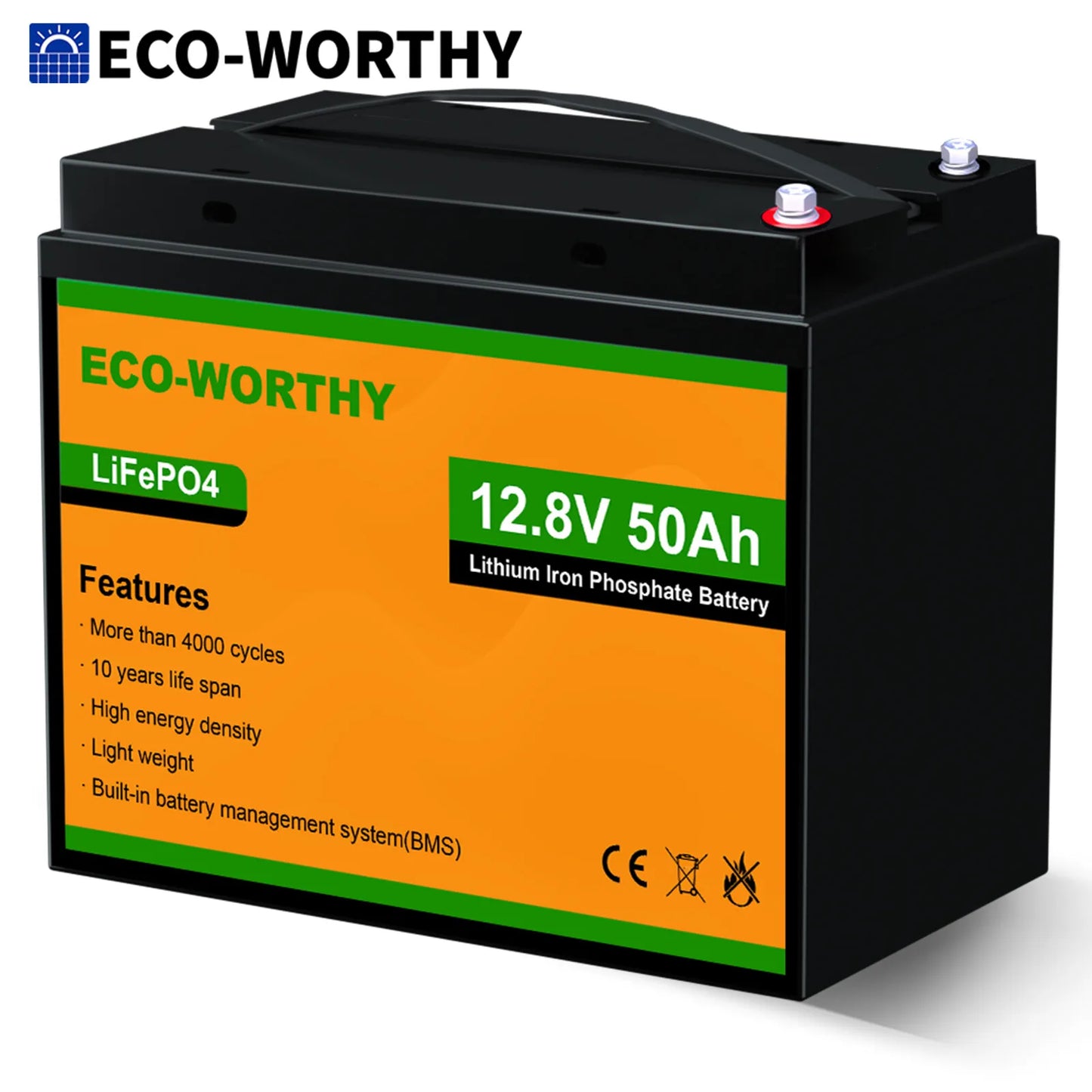 12V 50Ah LiFePO4 Lithium Battery with BMS