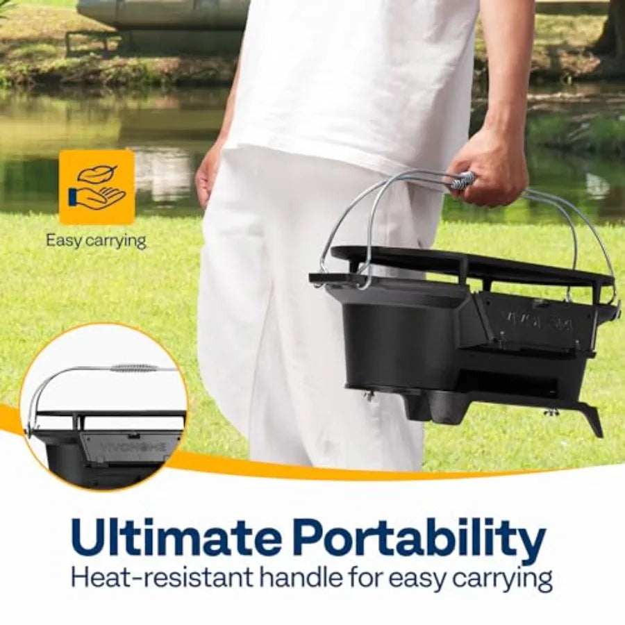 Oval Cast Iron Grill with Interchangeable Grates