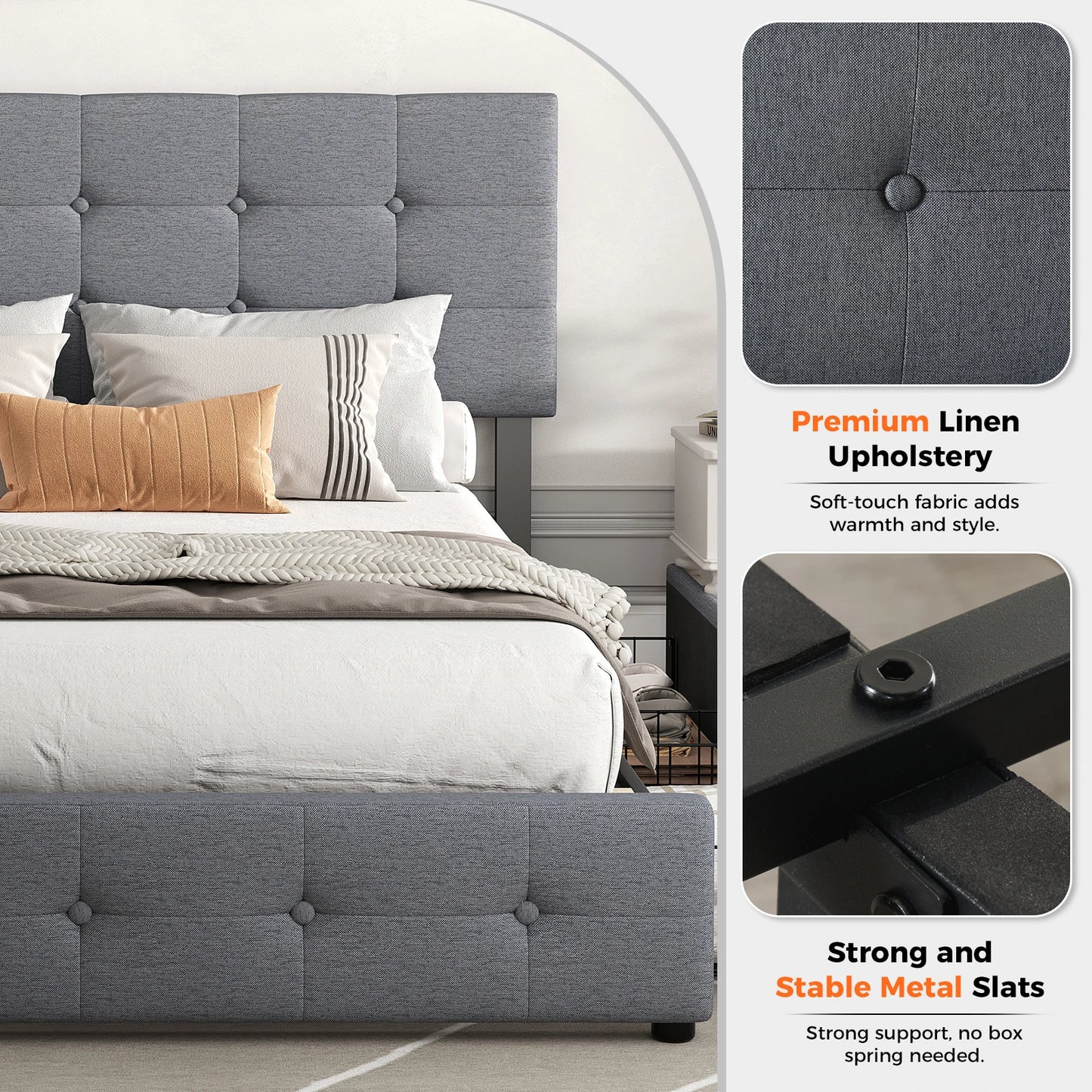 Platform Bed Frame with Storage