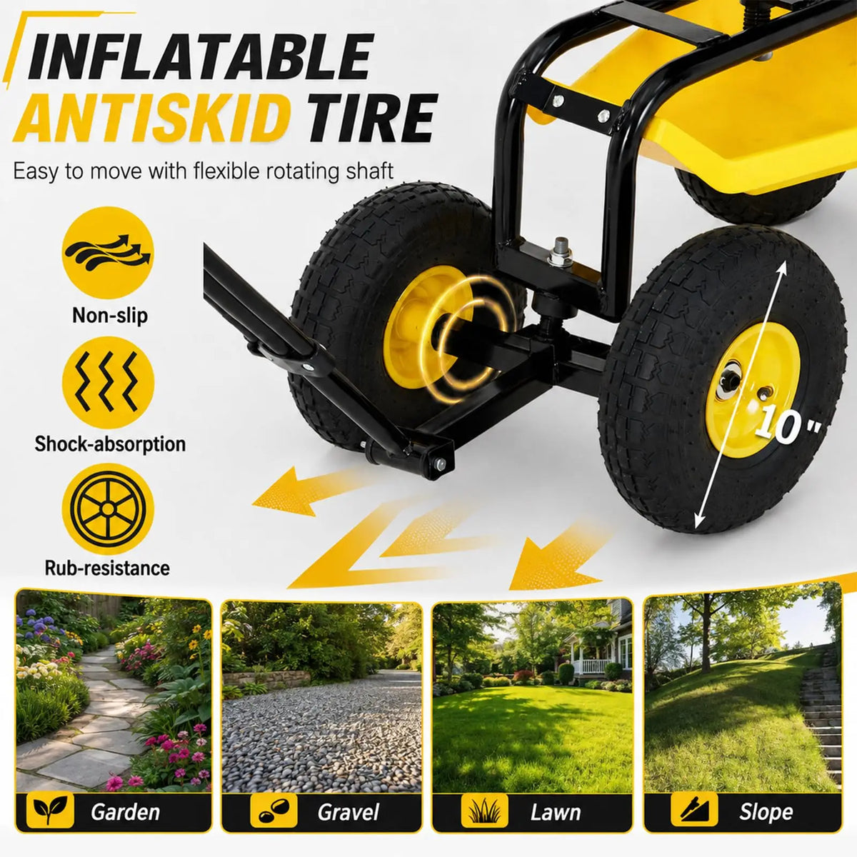 Rolling Garden Seat Cart
