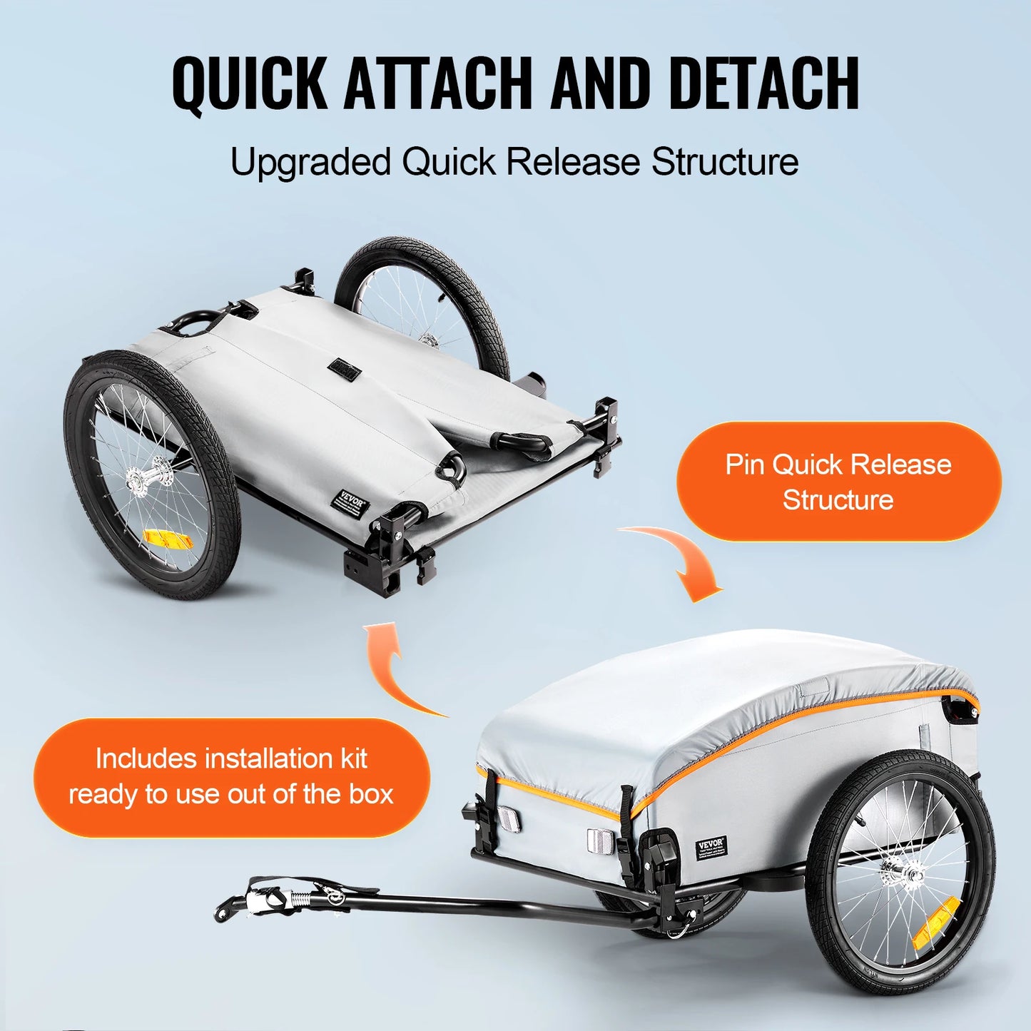 100lbs Bike Cargo Trailer Foldable
