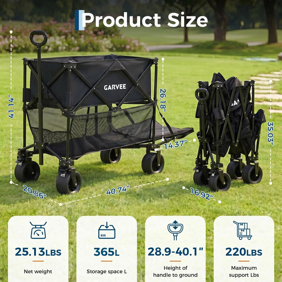 2-Tier Collapsible Garden Wagon