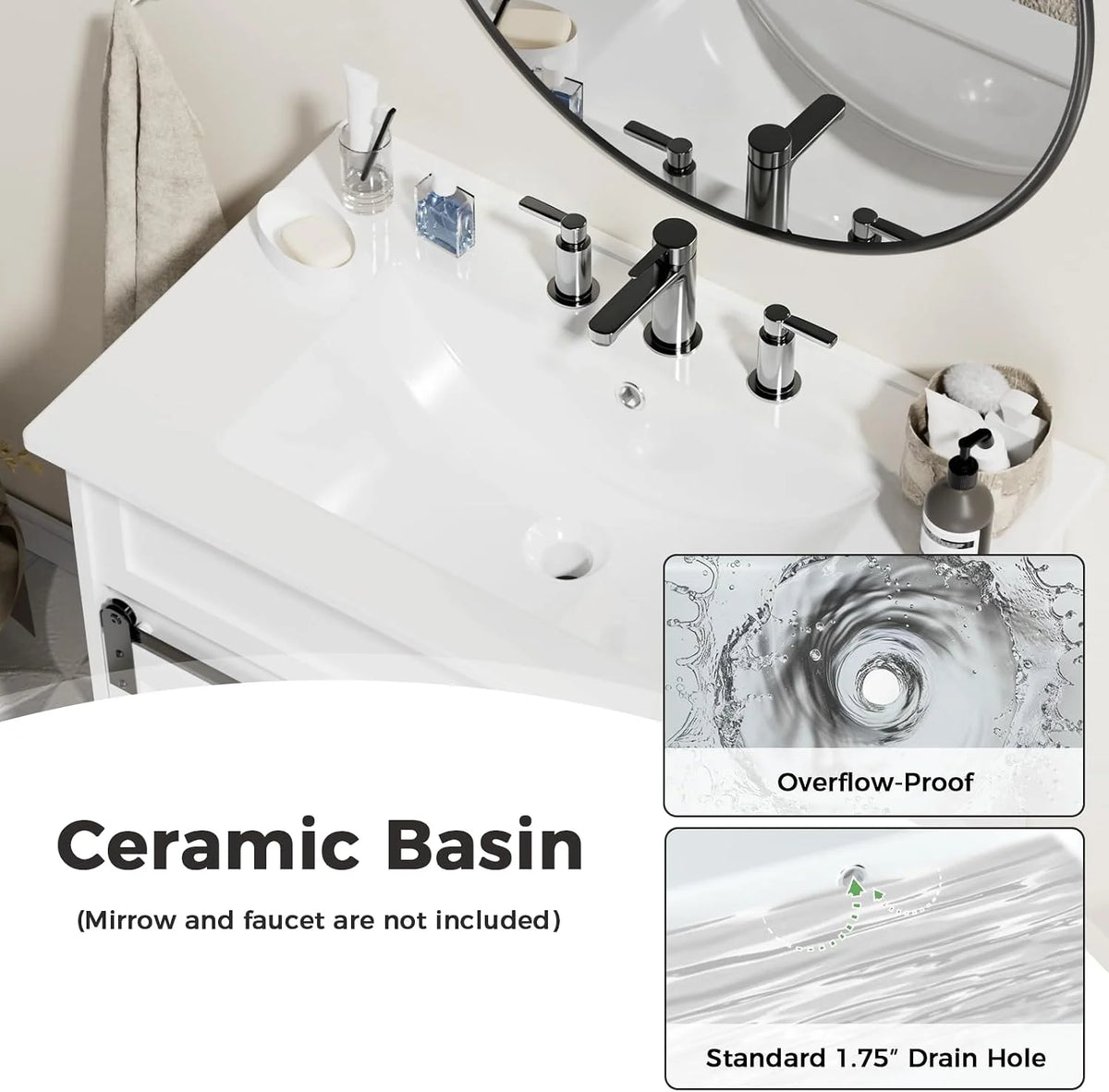 30" Farmhouse Bathroom Vanity with Sink