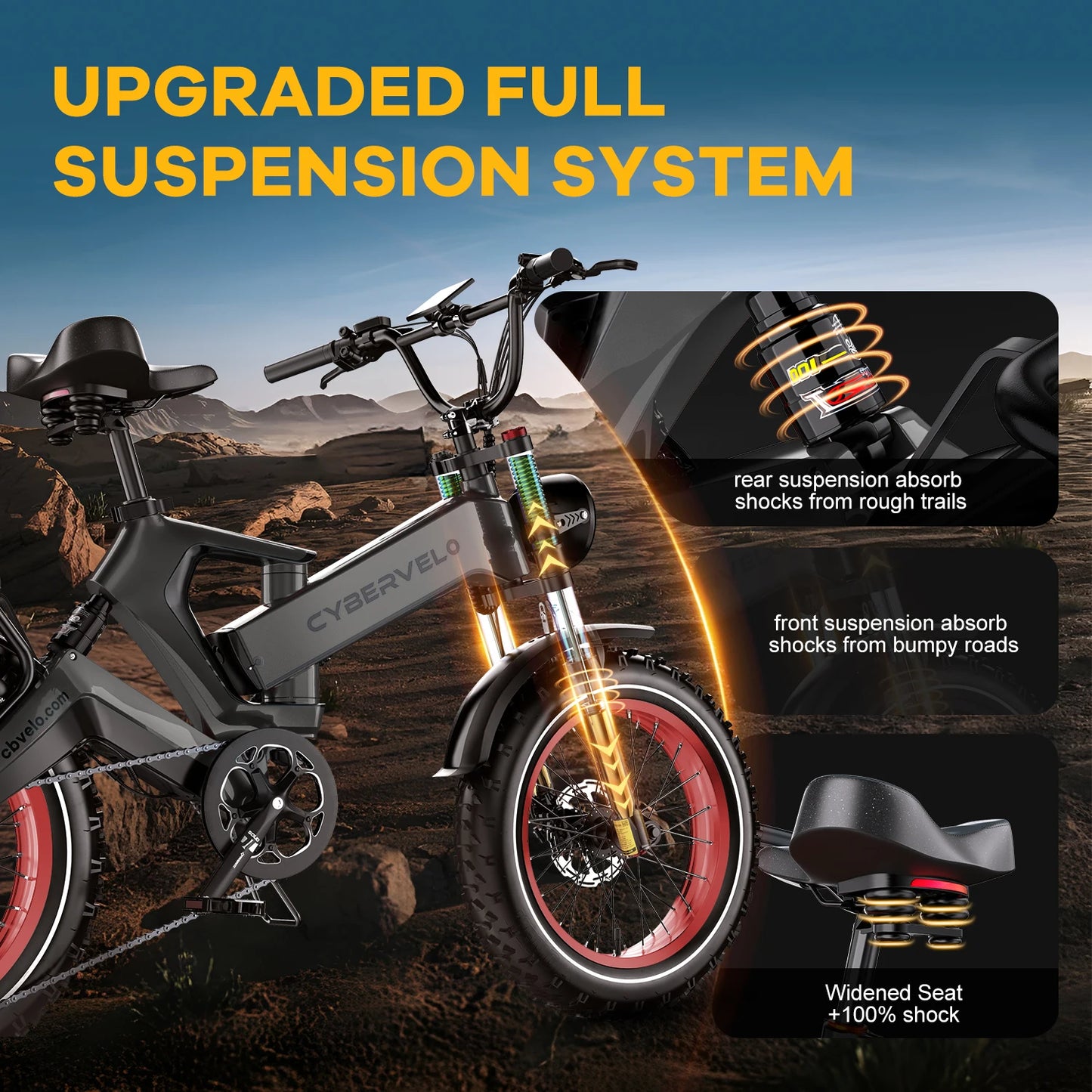 20” Fat Tire 2000W Peak Motor ,48V Removable Battery E Bicycle