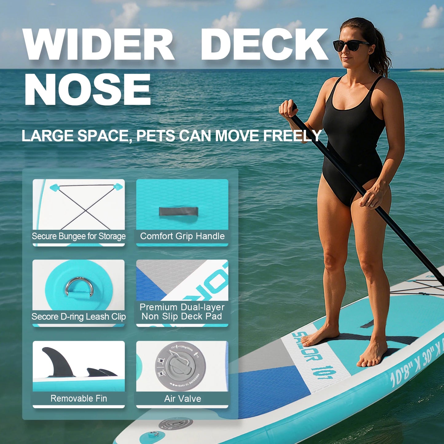 10ft 8in Inflatable Stand Up Paddle Board