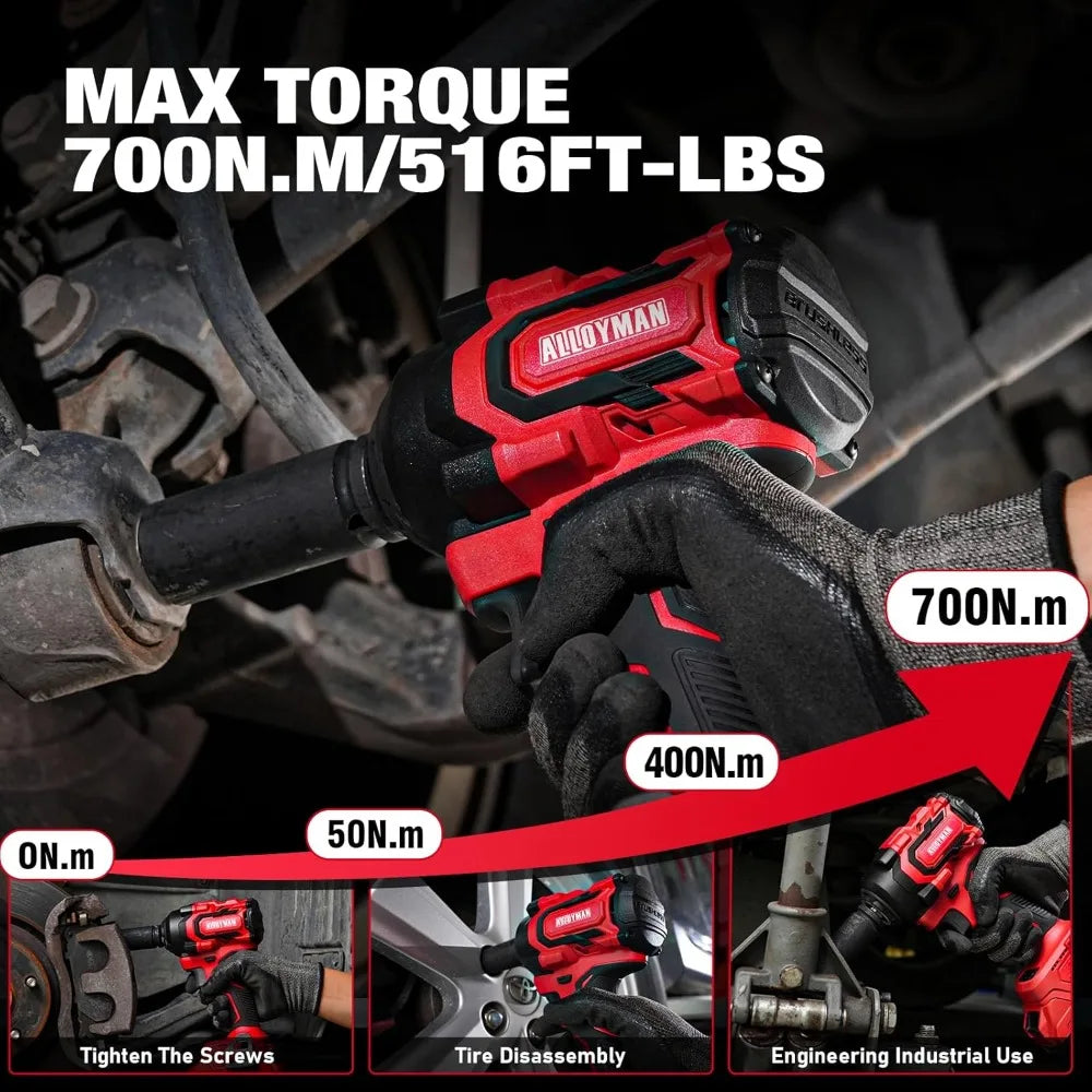 20V Cordless Ratchet Wrench 44 ft-lbs & Impact Wrench 516 ft-lbs