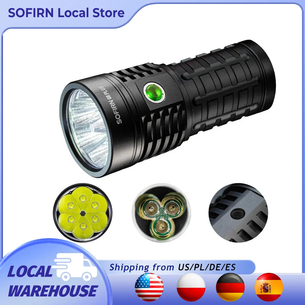 Super Powerful LED Flashlight 16000lm USB C Rechargeable