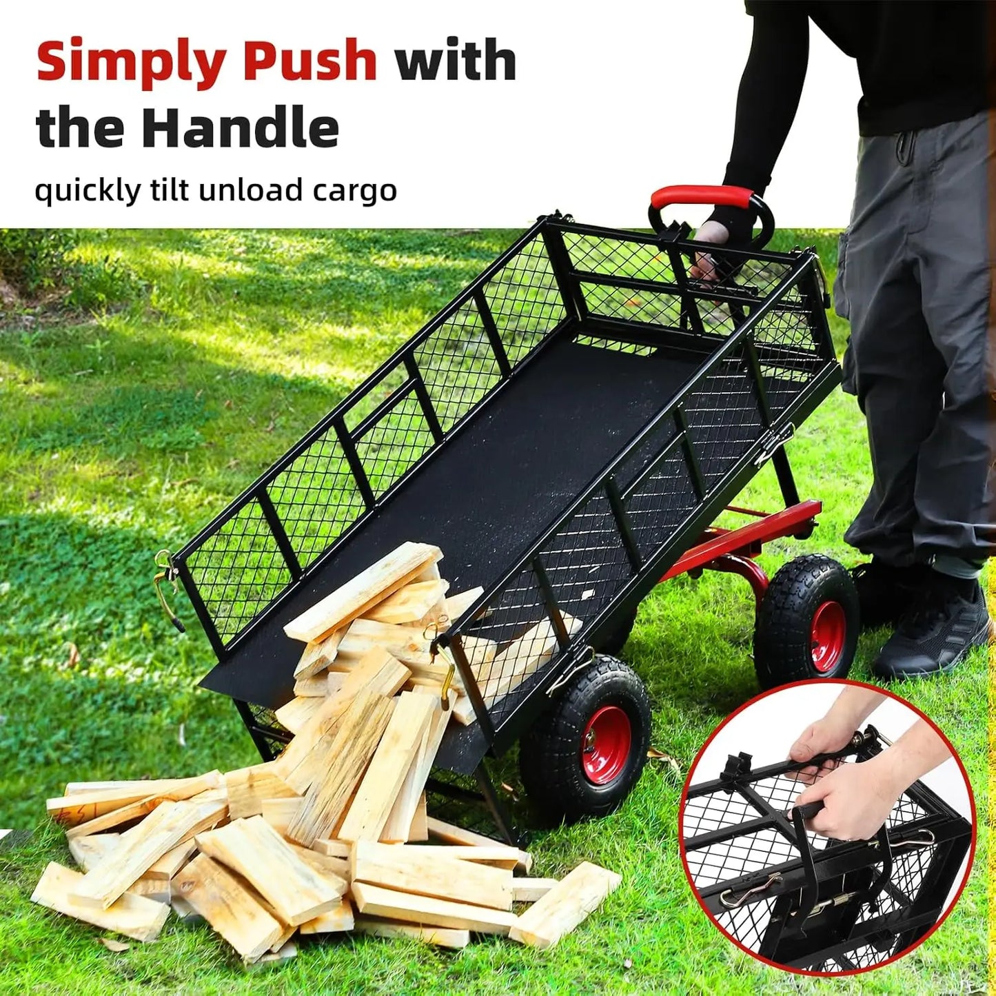 Steel Garden Dump Cart