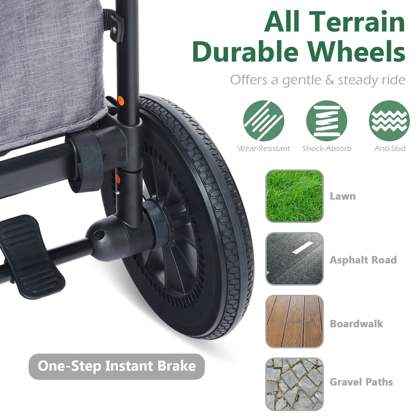 Folding Wagon Stroller for 2 Kids