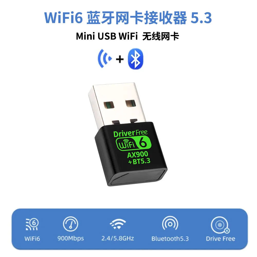 USB WiFi 6 Bluetooth 2in1 Dongle Dual Band