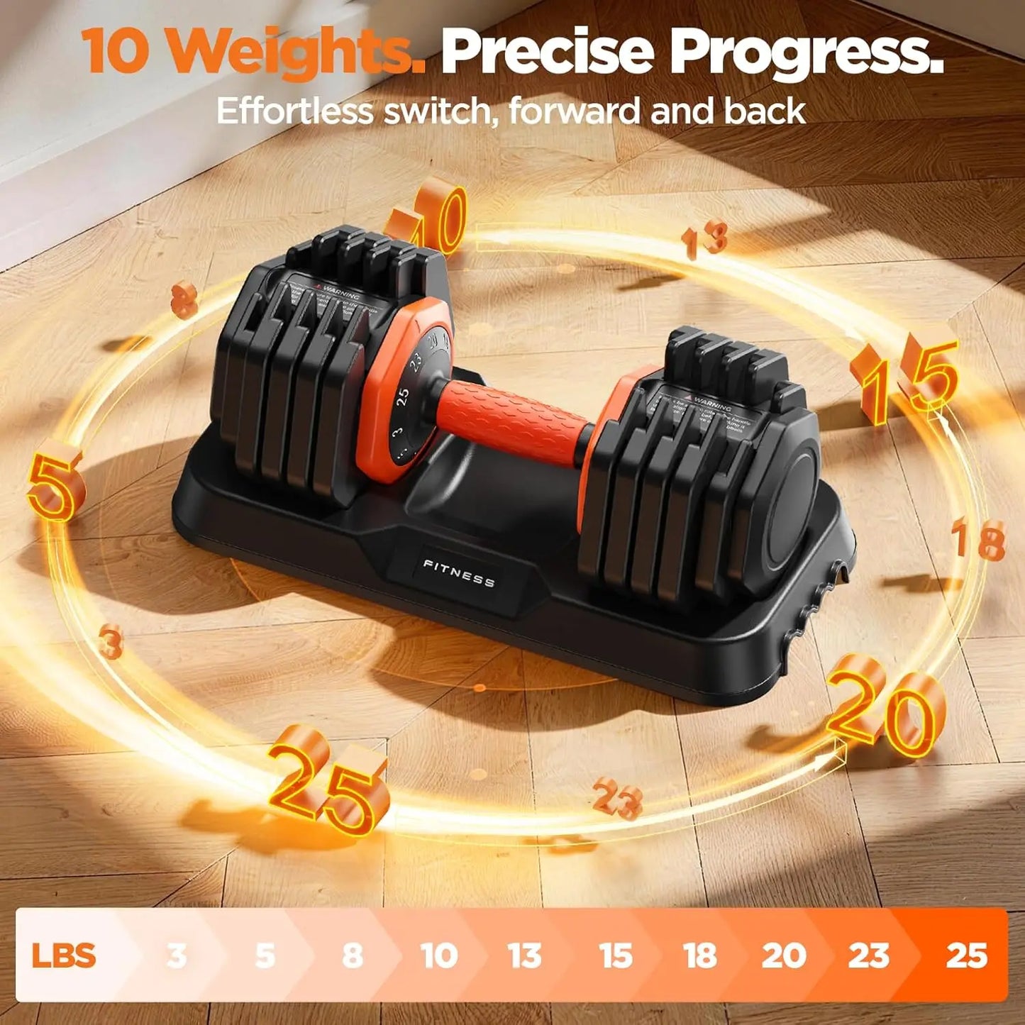 Adjustable Dumbbell Set of 2,50lb Weights