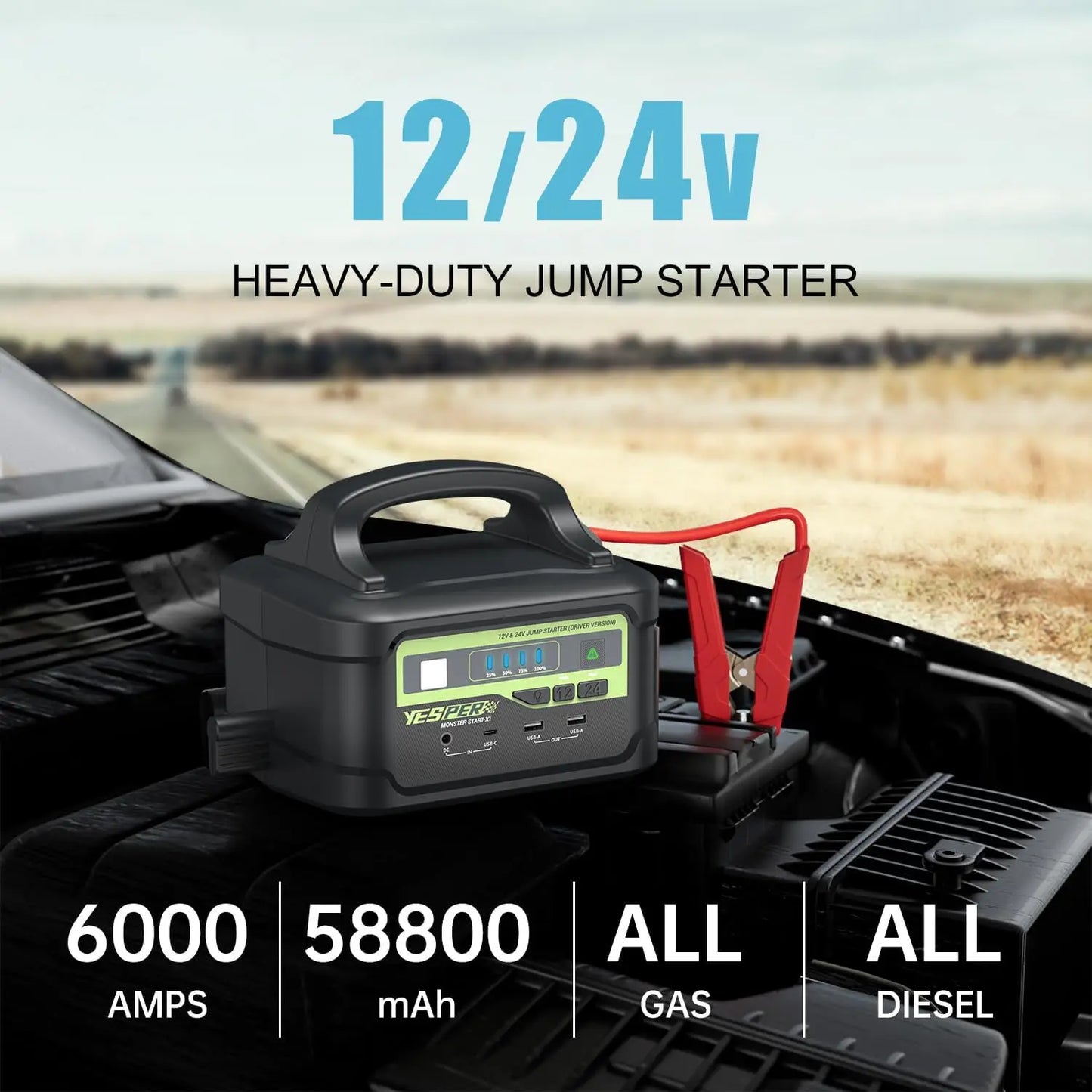Car Jump Starter 6000A Peak