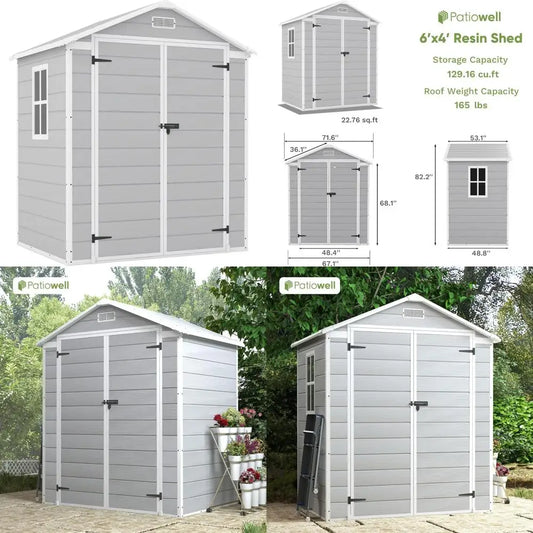 6x4 Foot Plastic Storage Shed