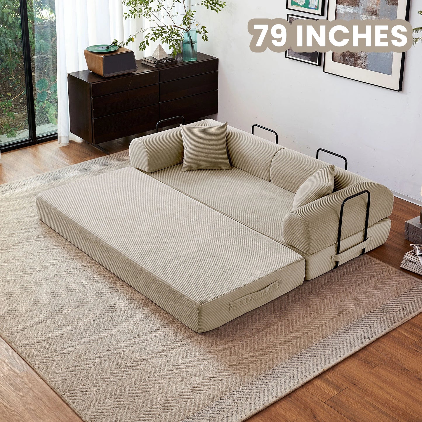 79'' Convertible Futon Sleeper Sofa Bed