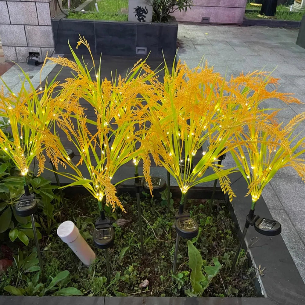 1PC 7Head Solar powered wheat ear