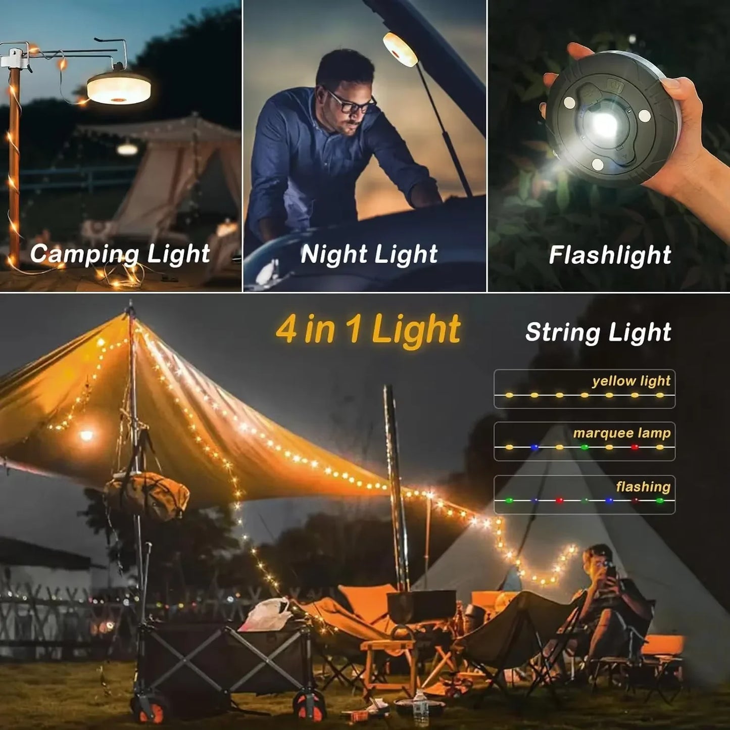 Outdoor Camping Light USB Rechargeable