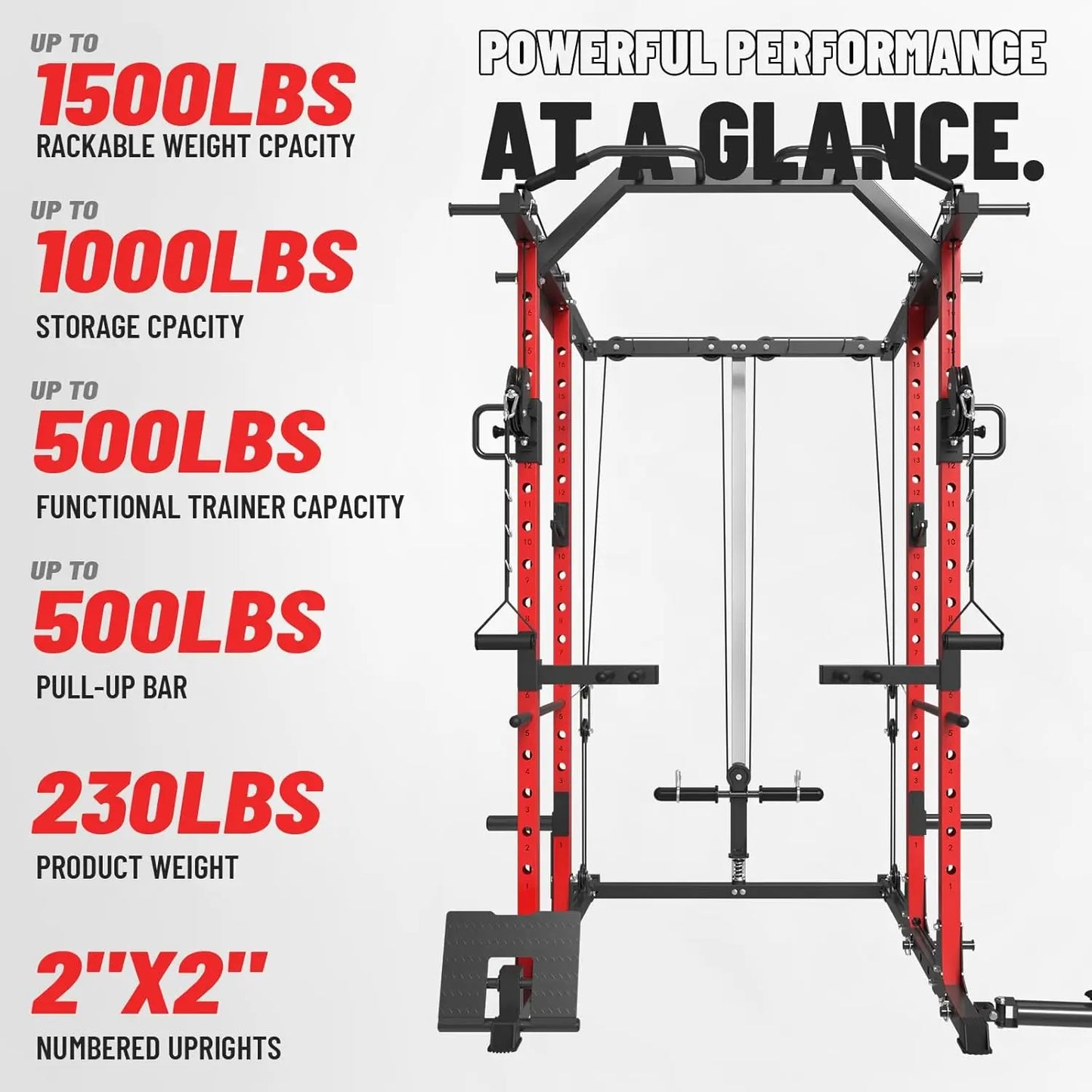 Power Rack with Cable Crossover System