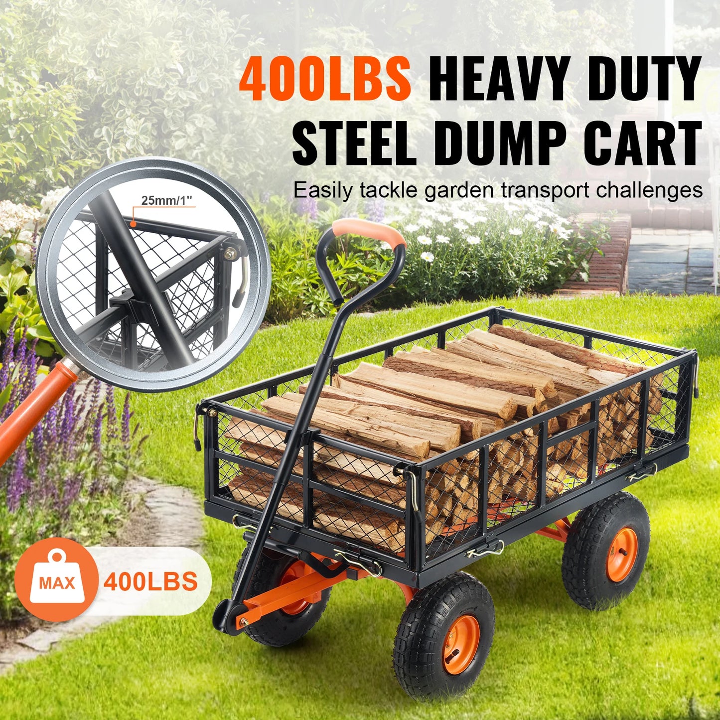 Garden Dump Cart Wheelbarrow