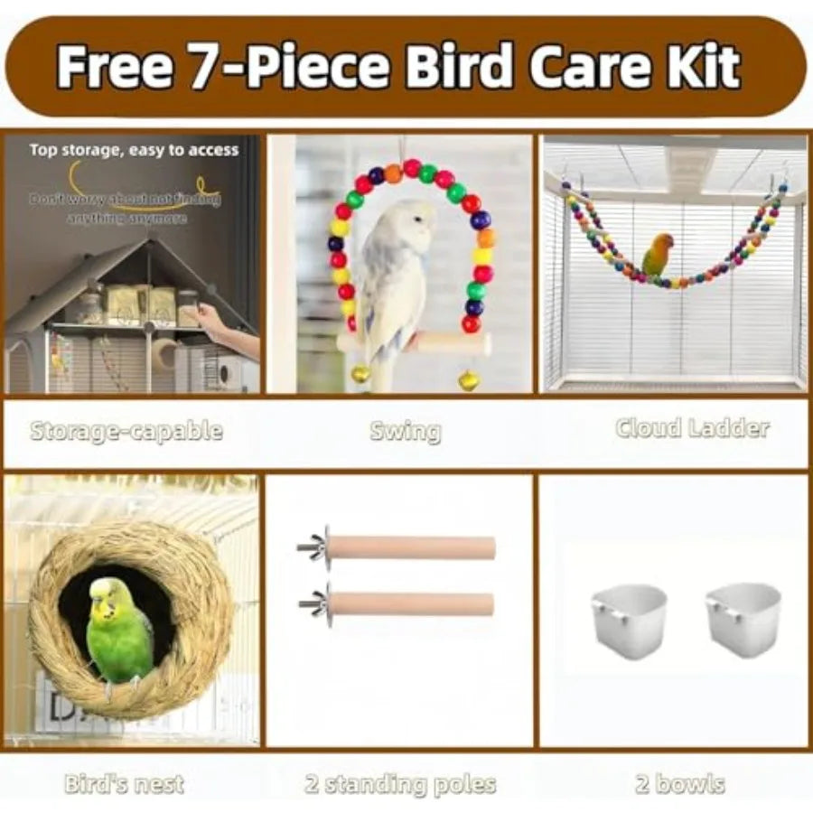 60in Large Flight Bird cage with Wheels