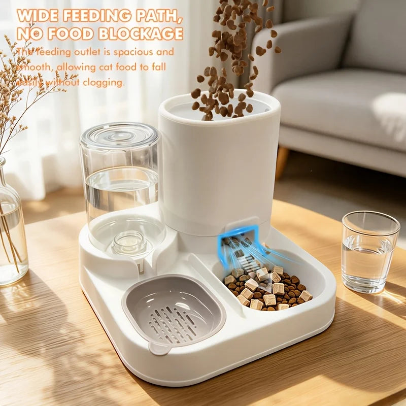 Cat Feeder And Water Dispenser, 2in 1