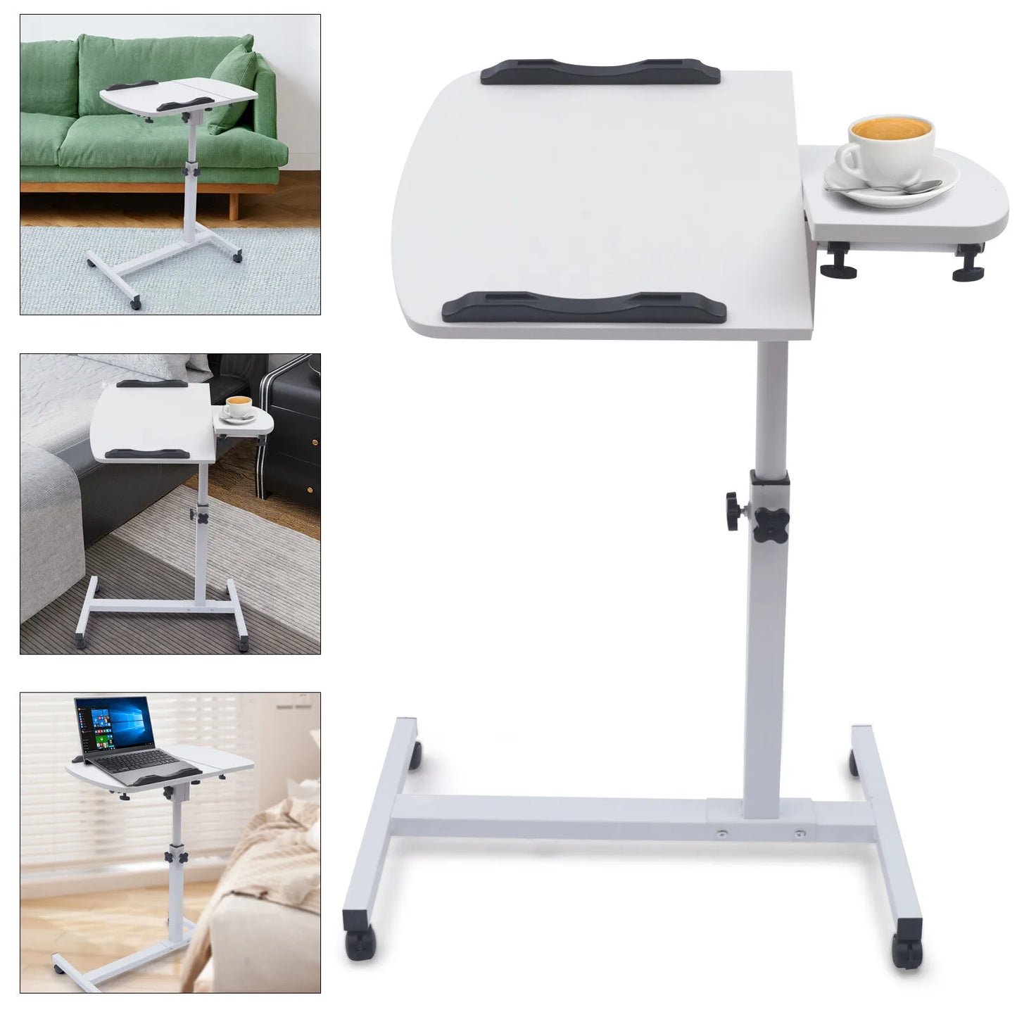 Adjustable Overbed Table with Wheels