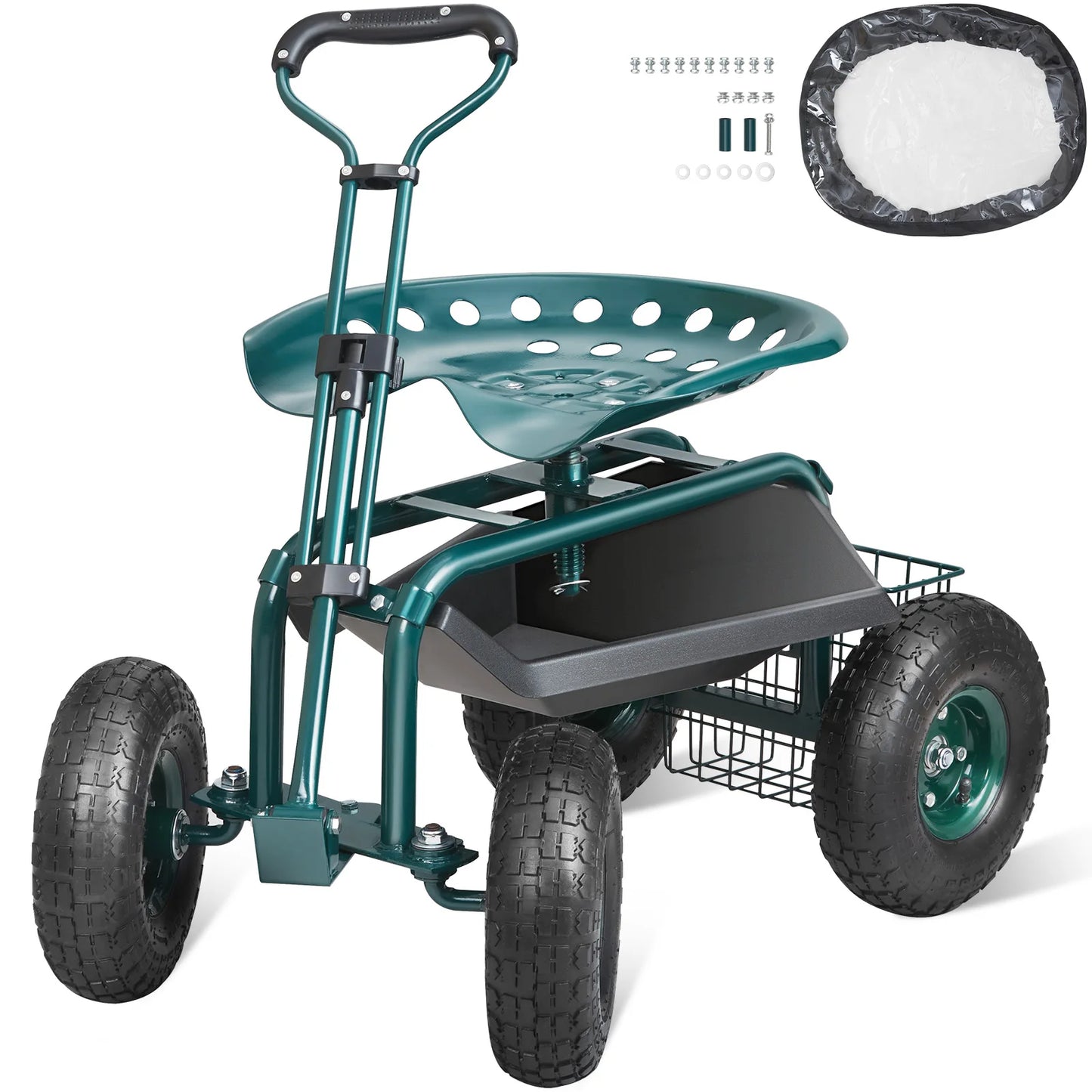 Garden Cart Rolling Workseat