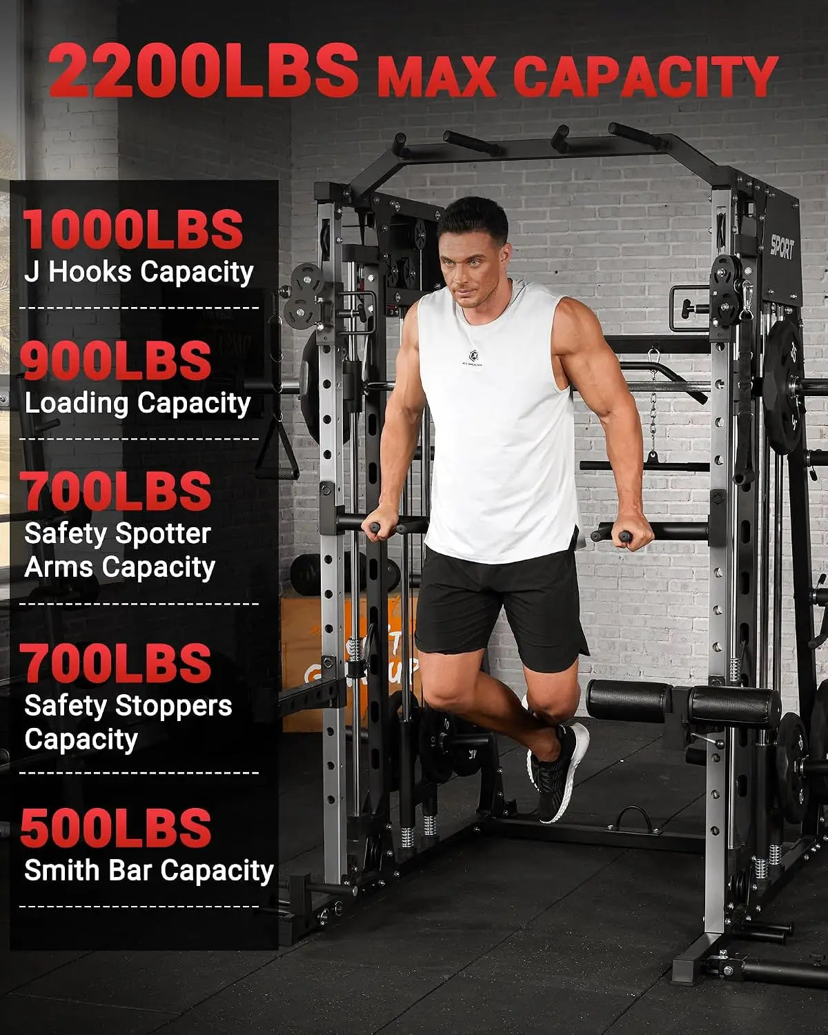 Smith Machine Home Gym, Squat Rack & Power Cage