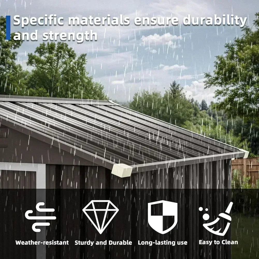 6x4 Outdoor Metal Storage Shed with Lockable Double Doors