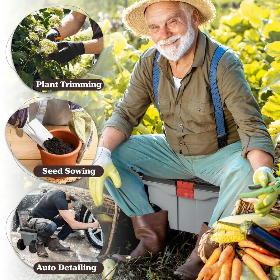 Rolling Garden Cart with Seat