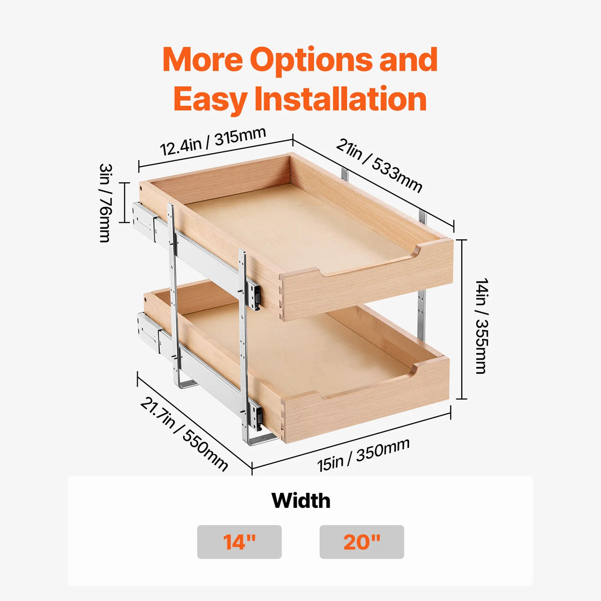 2 Tier Pull Out Cabinet Organizer