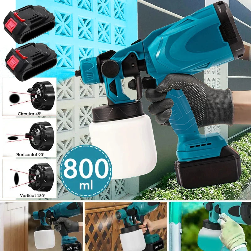 2 Battery Wireless Spray Paint Gun