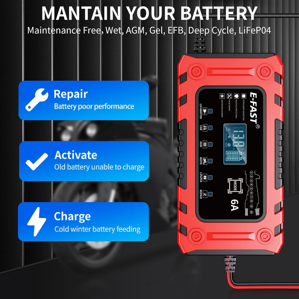 12V 6A Smart Battery Charger