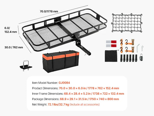 500 lbs Capacity Hitch Cargo Carrier