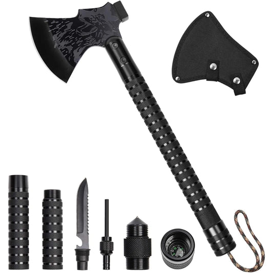 Tactical Folding Survival Axe w/Hammer & Nylon Sheath